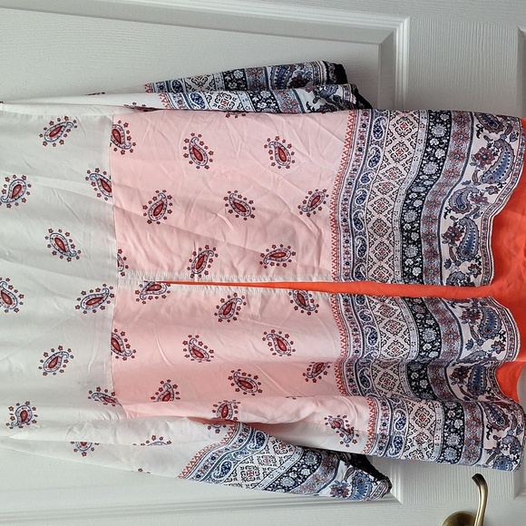 e Moa Moa White  Boxy Tunic with Mandarin Collar Size 2X - Picture 3 of 4